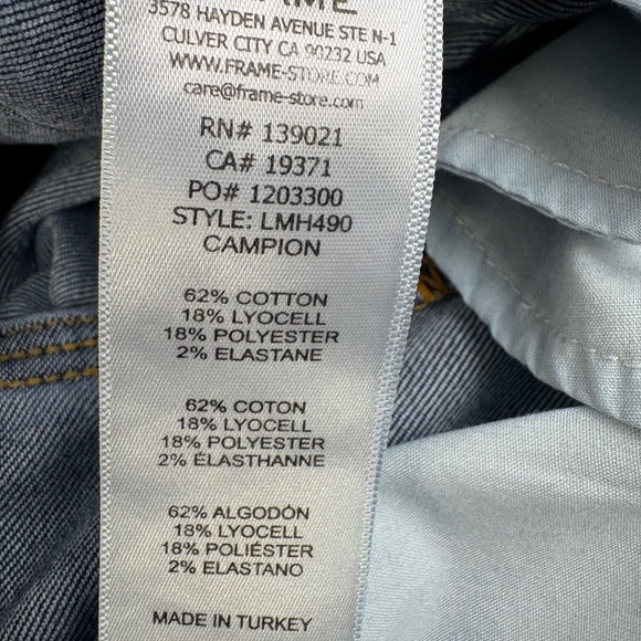 FRAME L'Homme Slim Stretch Dark Wash Denim Jeans Mens Size 36 (36x32) - Picture 10 of 10